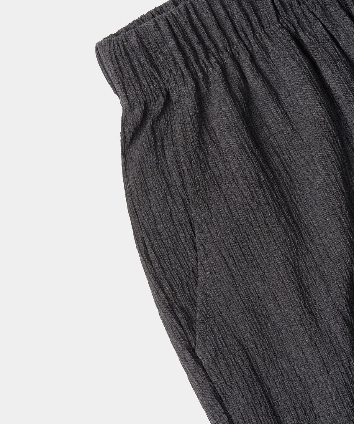 엑스컨테이너(EXCONTAINER) 플리츠 와이드 밴딩 팬츠 (CHARCOAL)