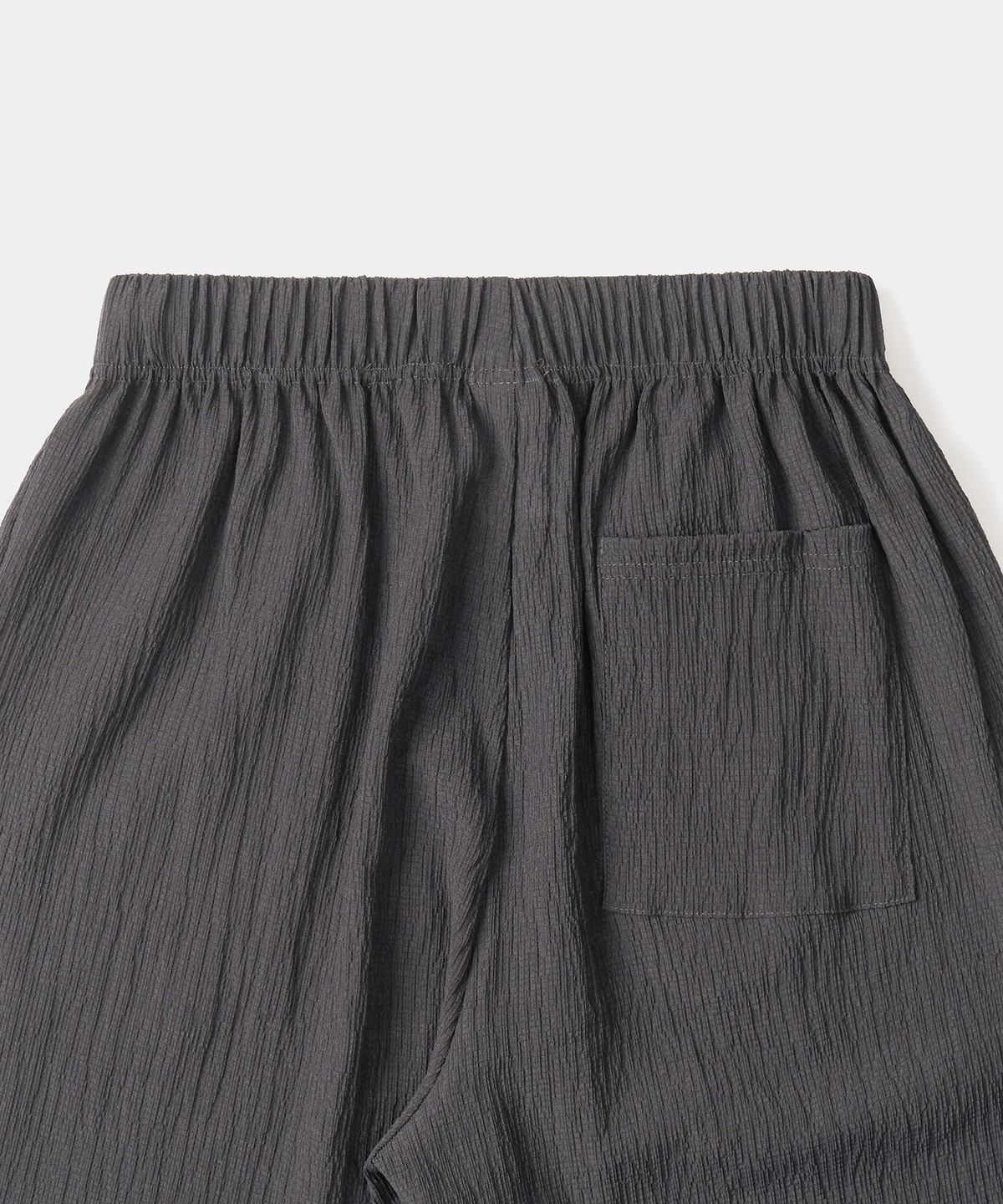 엑스컨테이너(EXCONTAINER) 플리츠 와이드 밴딩 팬츠 (CHARCOAL)