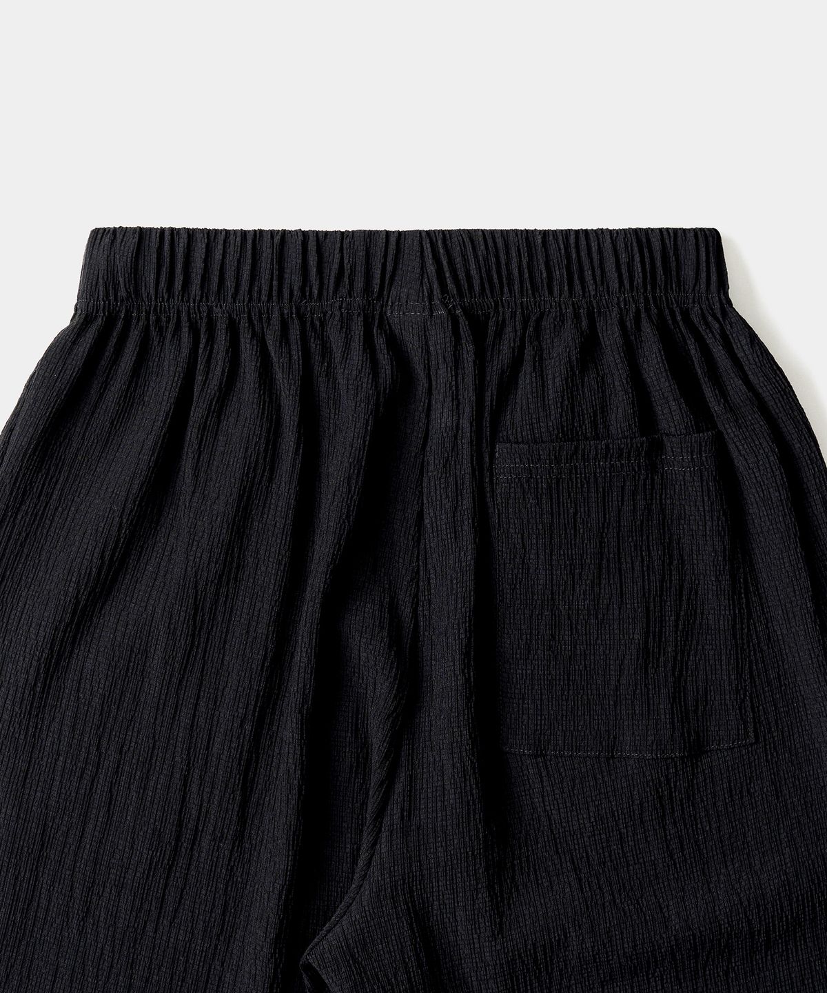 엑스컨테이너(EXCONTAINER) 플리츠 와이드 밴딩 팬츠 (BLACK)
