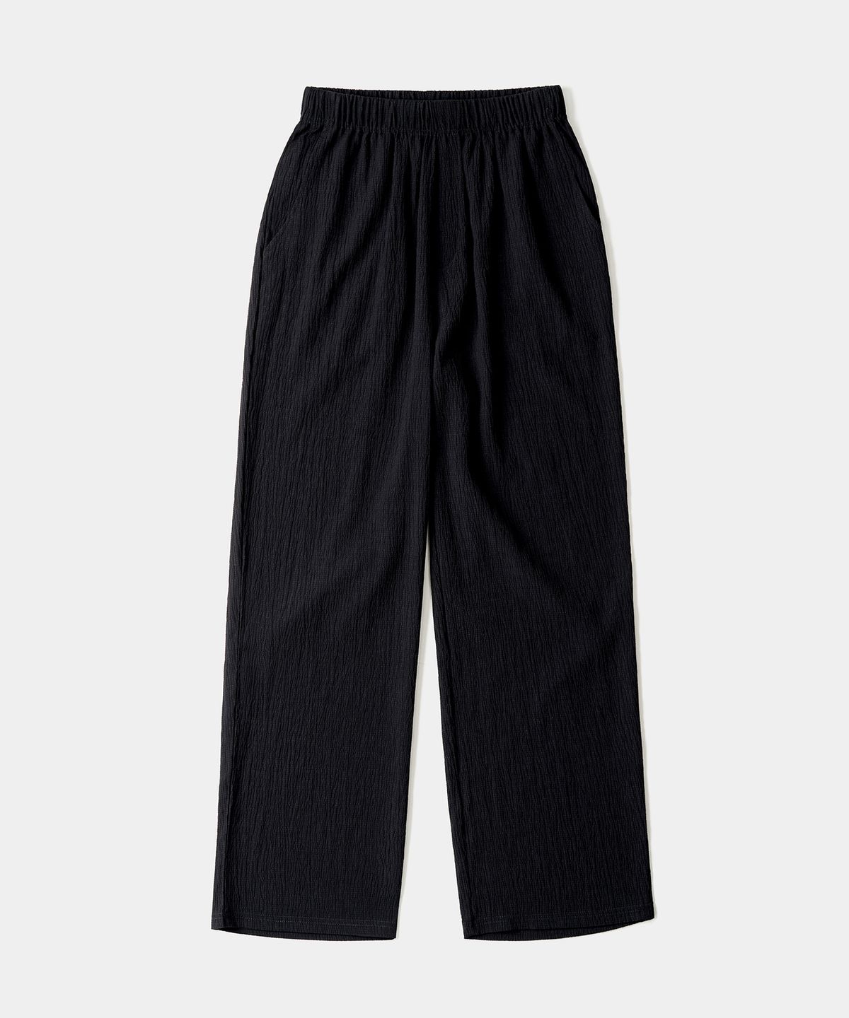 엑스컨테이너(EXCONTAINER) 플리츠 와이드 밴딩 팬츠 (BLACK)