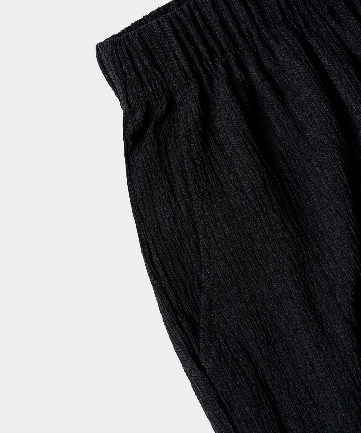 엑스컨테이너(EXCONTAINER) 플리츠 와이드 밴딩 팬츠 (BLACK)