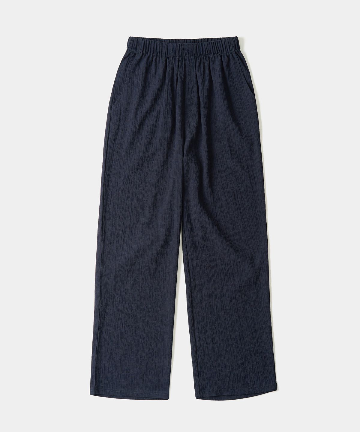 엑스컨테이너(EXCONTAINER) 플리츠 와이드 밴딩 팬츠 (NAVY)