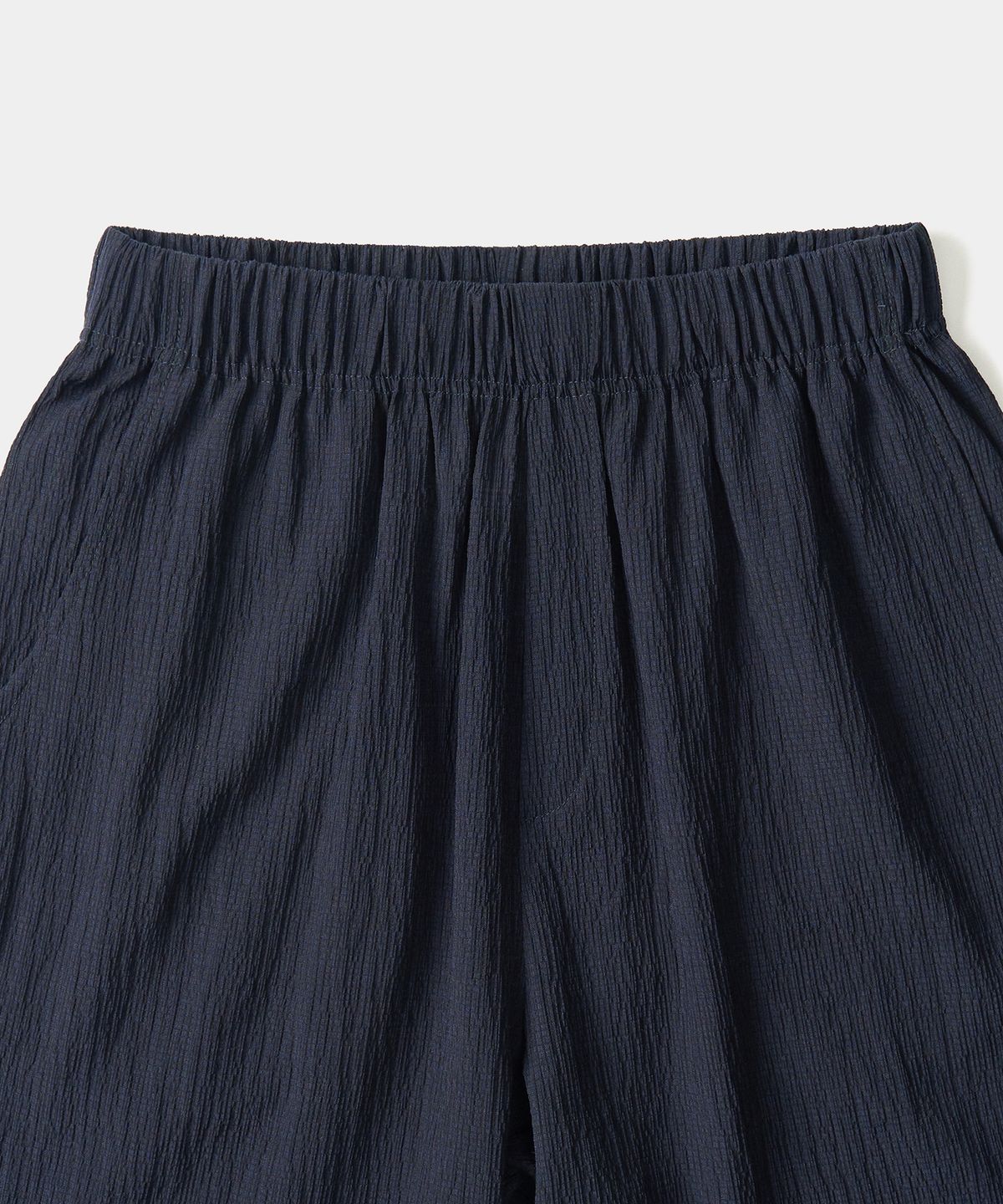 엑스컨테이너(EXCONTAINER) 플리츠 와이드 밴딩 팬츠 (NAVY)