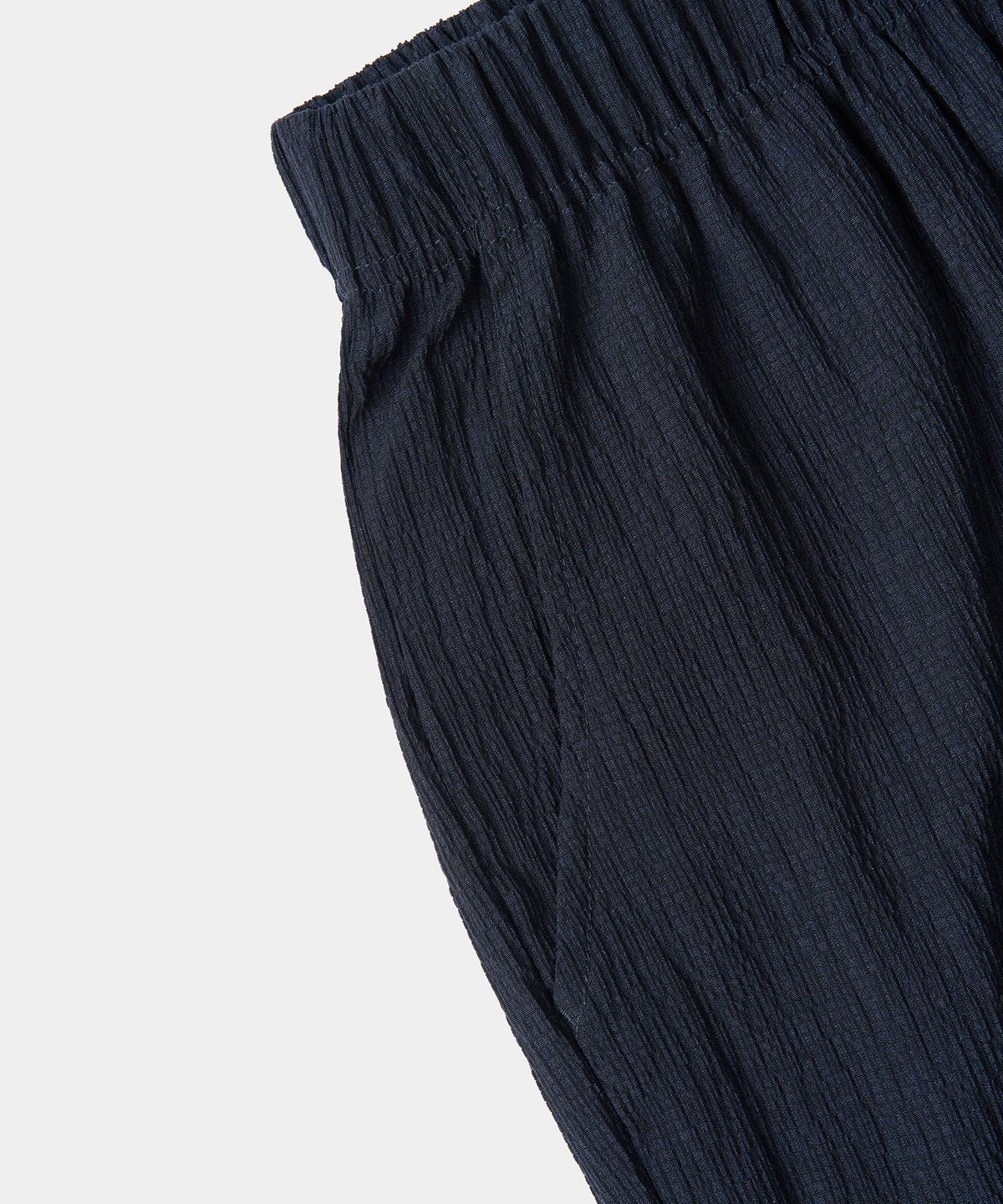 엑스컨테이너(EXCONTAINER) 플리츠 와이드 밴딩 팬츠 (NAVY)