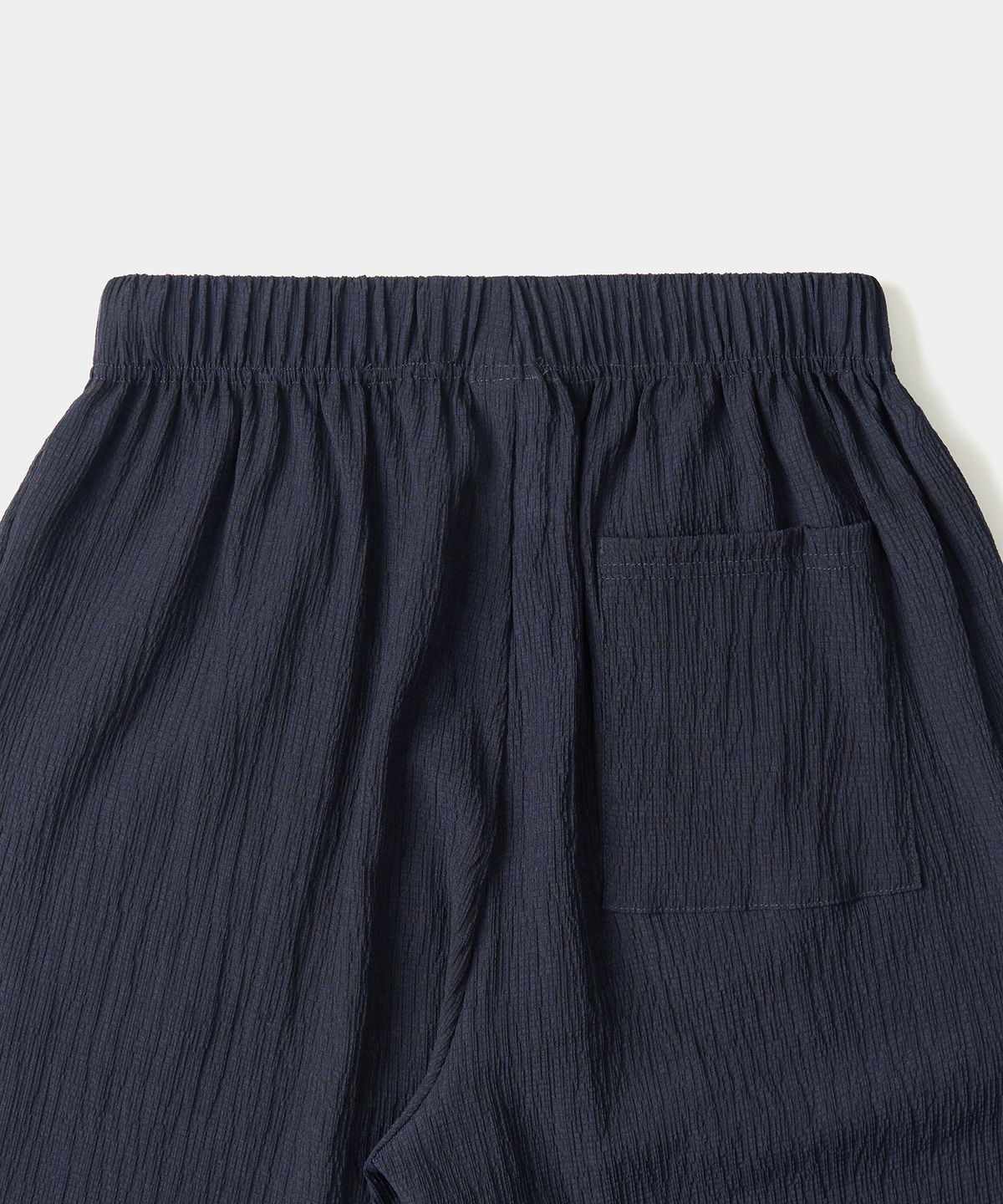 엑스컨테이너(EXCONTAINER) 플리츠 와이드 밴딩 팬츠 (NAVY)