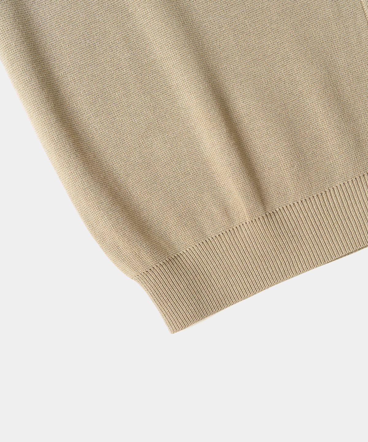 엑스컨테이너(EXCONTAINER) 에센셜 카라 하프 니트 가디건 (BEIGE)