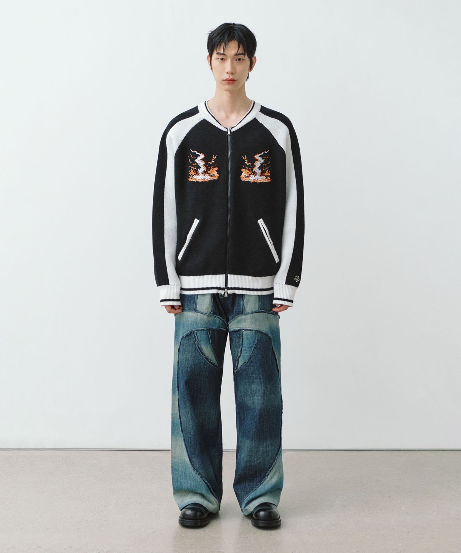 パンツ XTONZ XP250 Tribal Cut Denim Pants BLUE XP250BL MUSINSA | XTONZ XP250 Tribal Cut Denim Pants (BLUE)