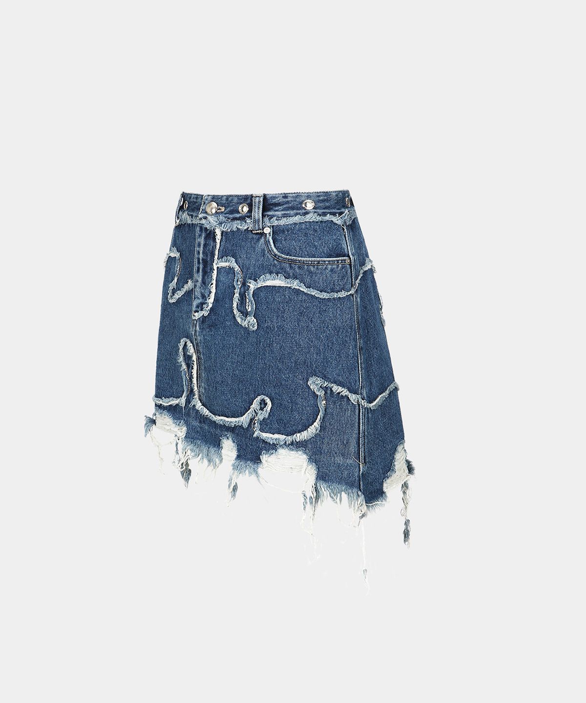 앤더슨벨(ADSB ANDERSSON BELL) 미아코 웨이브 데님 스커트 apa715w(DENIM BLUE)