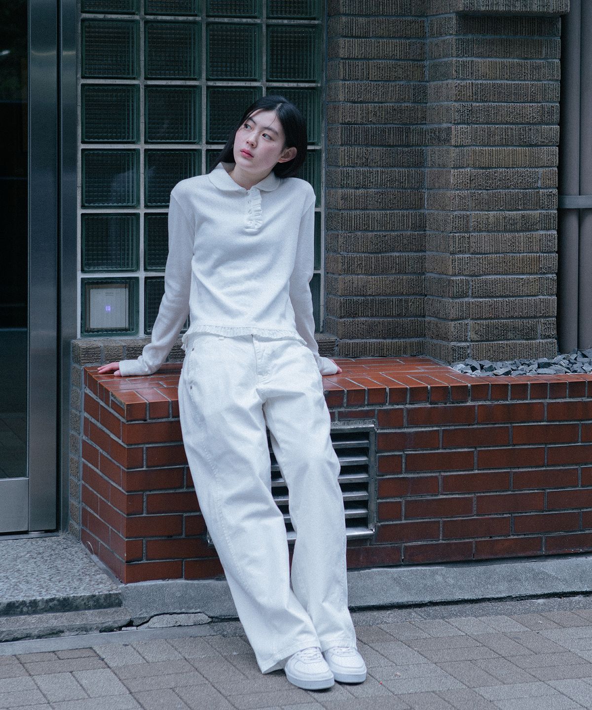오헤시오(OHESHIO) wide star cotton pants (white)