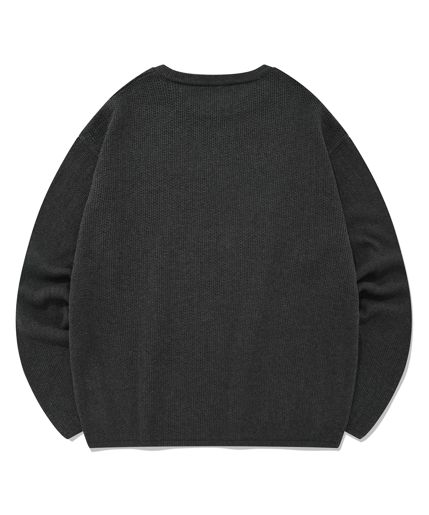 MUSINSA | FALLETT [22FW] Deux Nero Long Sleeve Knit Charcoal