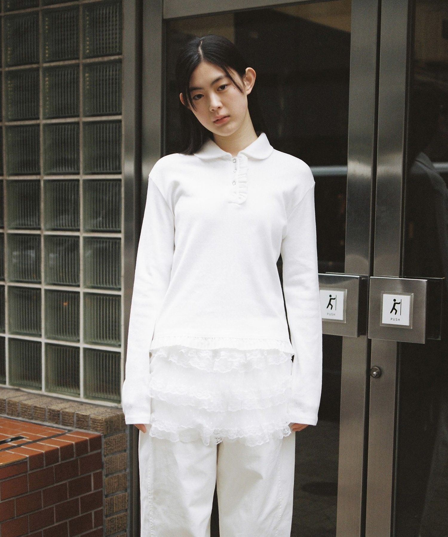 MUSINSA公式 | OHESHIO cancan lace ribbon wrap skirt (white)