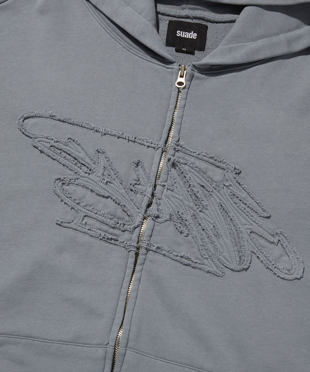 스웨이드(SUADE) LOOSE SUADE HOOD ZIP UP [BLUE GRAY]