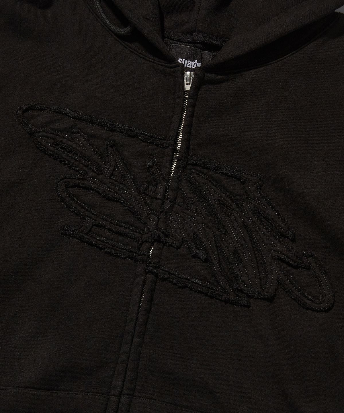 스웨이드(SUADE) LOOSE SUADE HOOD ZIP UP [BLACK]