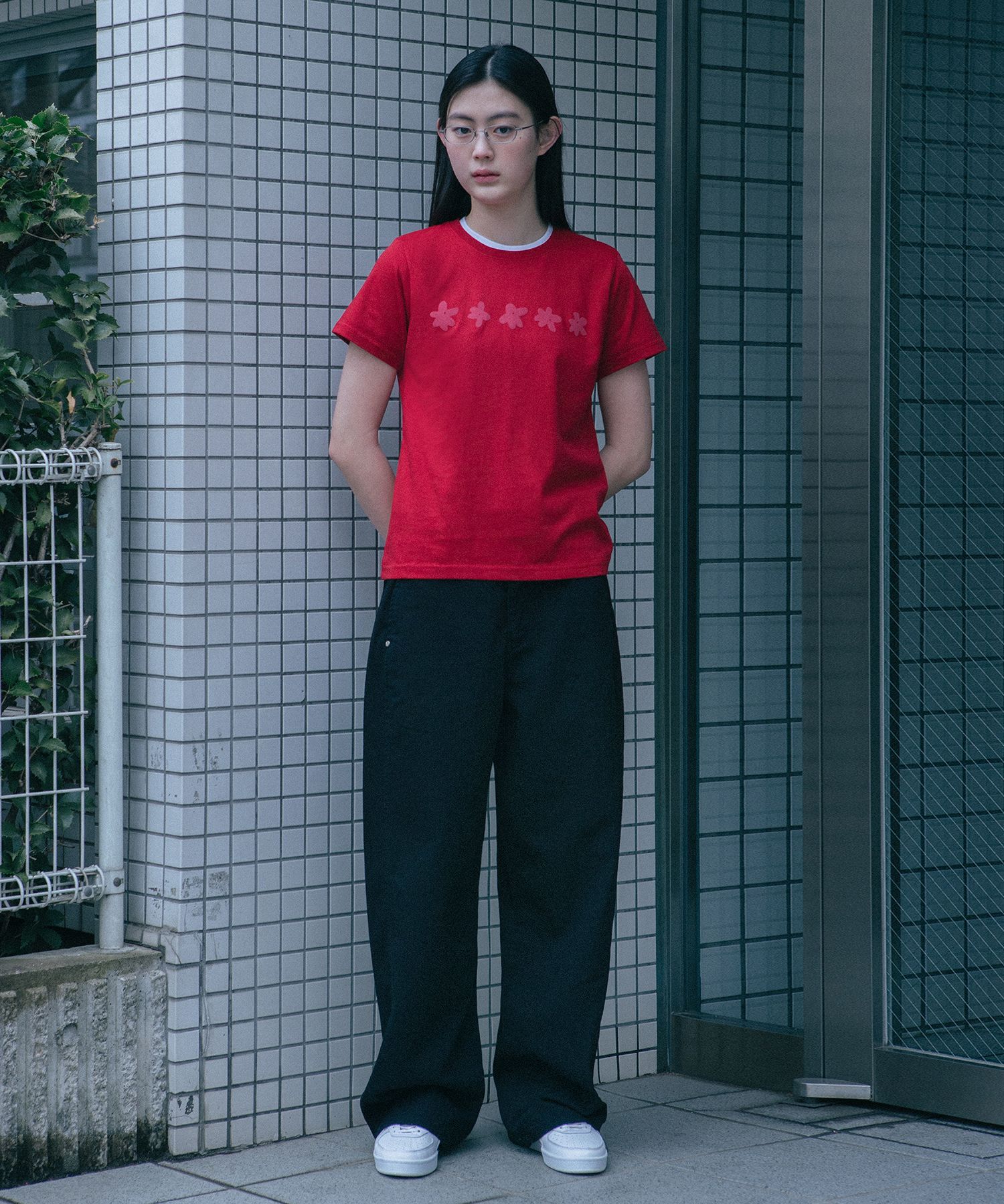 ◇OHESHIO◇ flower Standard tshirt red MUSINSA | OHESHIO flower standard t-shirt (red)