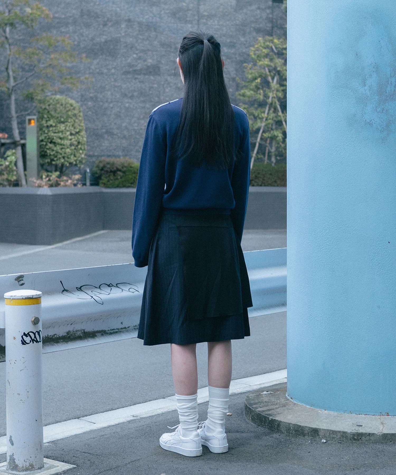 MUSINSA公式 | OHESHIO dot two tone cardigan (baby blue) 