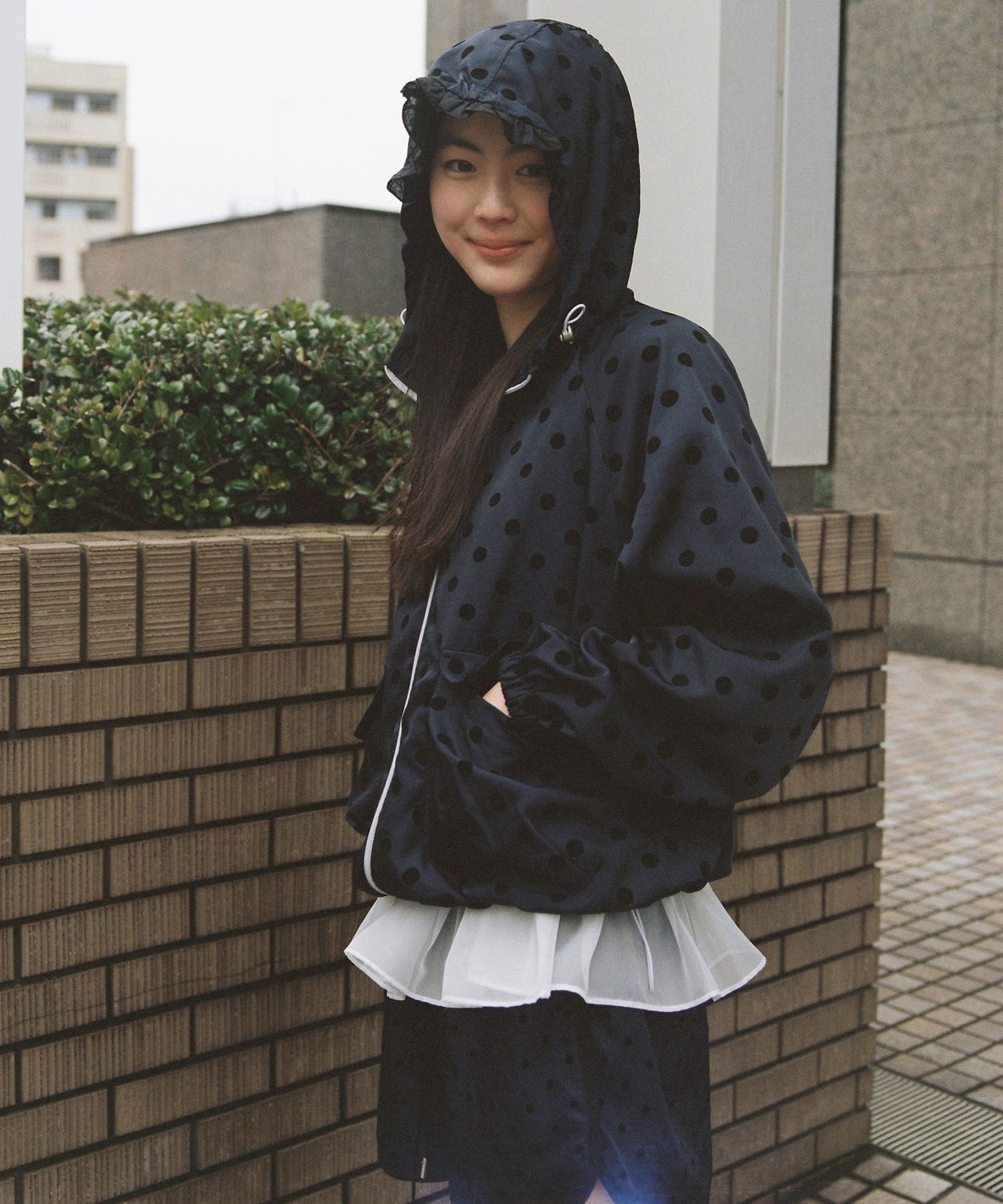 【2025年製 新品】 frill dot OHESHIO | MUSINSA hooded (navy) jumper windbreaker ジャケット・アウター