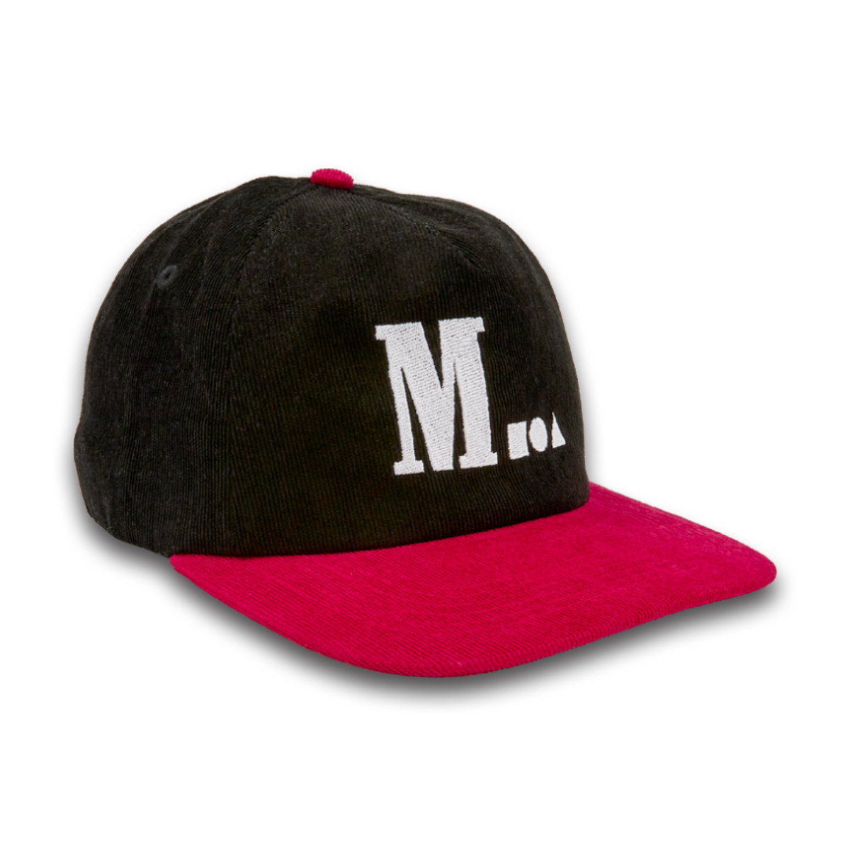 미디엄스(MEDIUMS) Geometric Logo Corduroy Cap - Black&Red(도형 로고 코듀로이 캡)