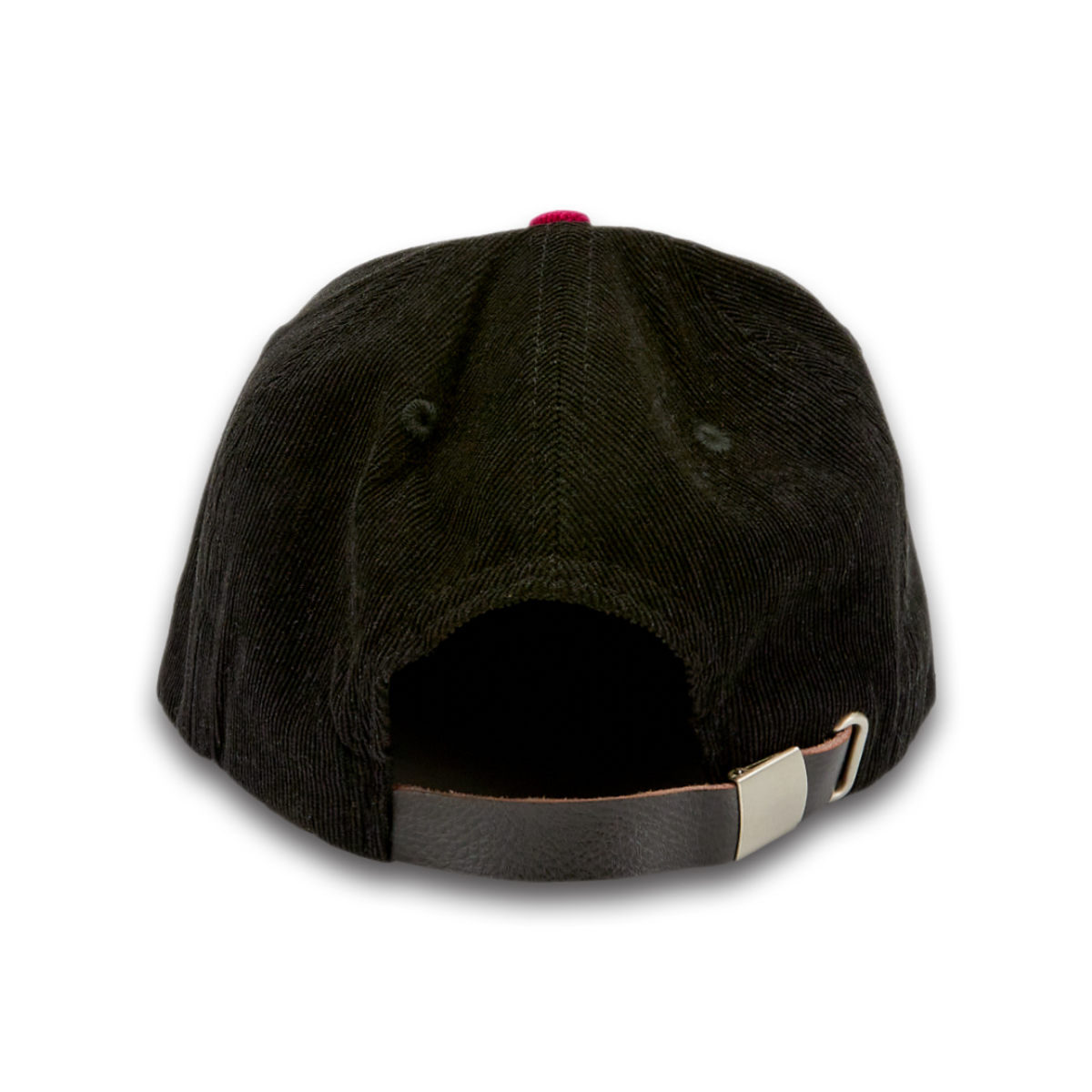 미디엄스(MEDIUMS) Geometric Logo Corduroy Cap - Black&Red(도형 로고 코듀로이 캡)