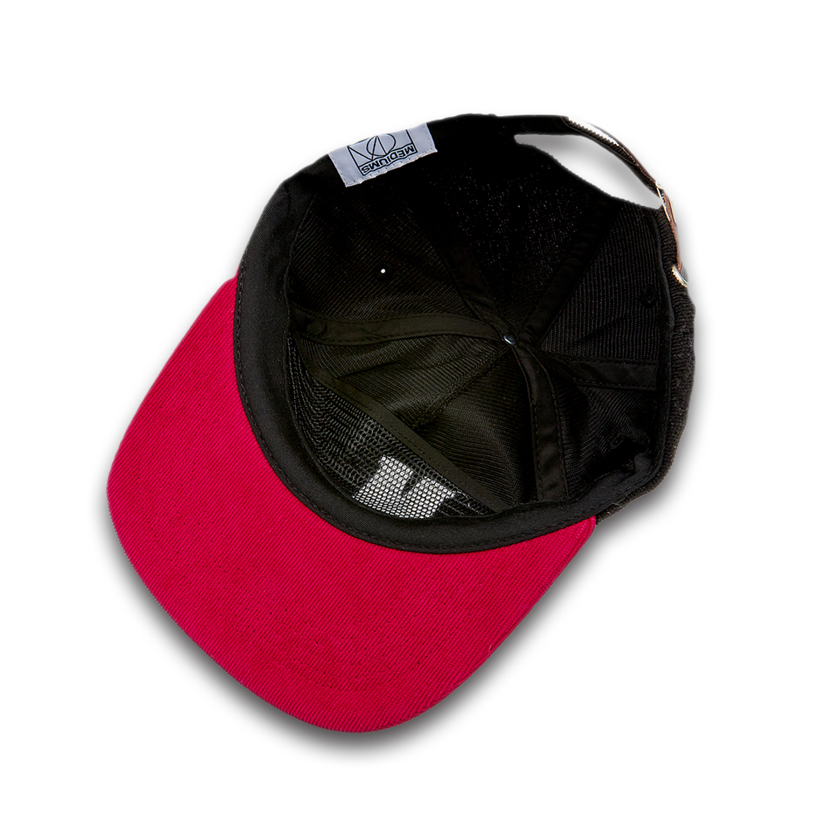 미디엄스(MEDIUMS) Geometric Logo Corduroy Cap - Black&Red(도형 로고 코듀로이 캡)