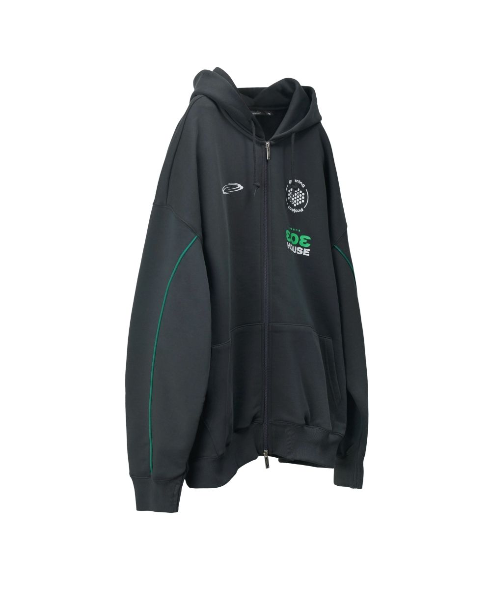MUSINSA公式 | OPENING PROJECT 303 House Zip Hoodie - Charcoal