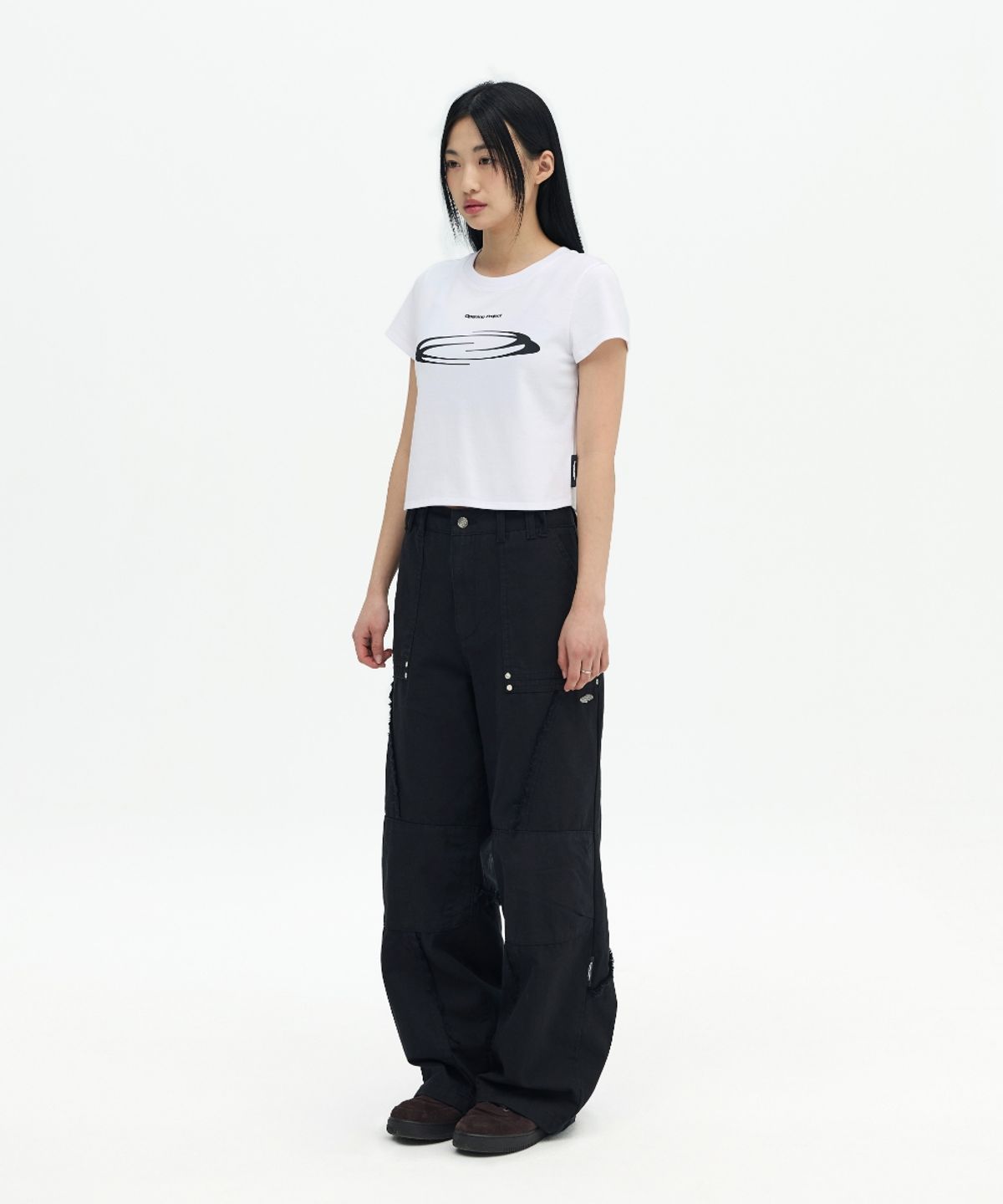 오프닝프로젝트(OPENING PROJECT) Shield Cutted Pant - Black