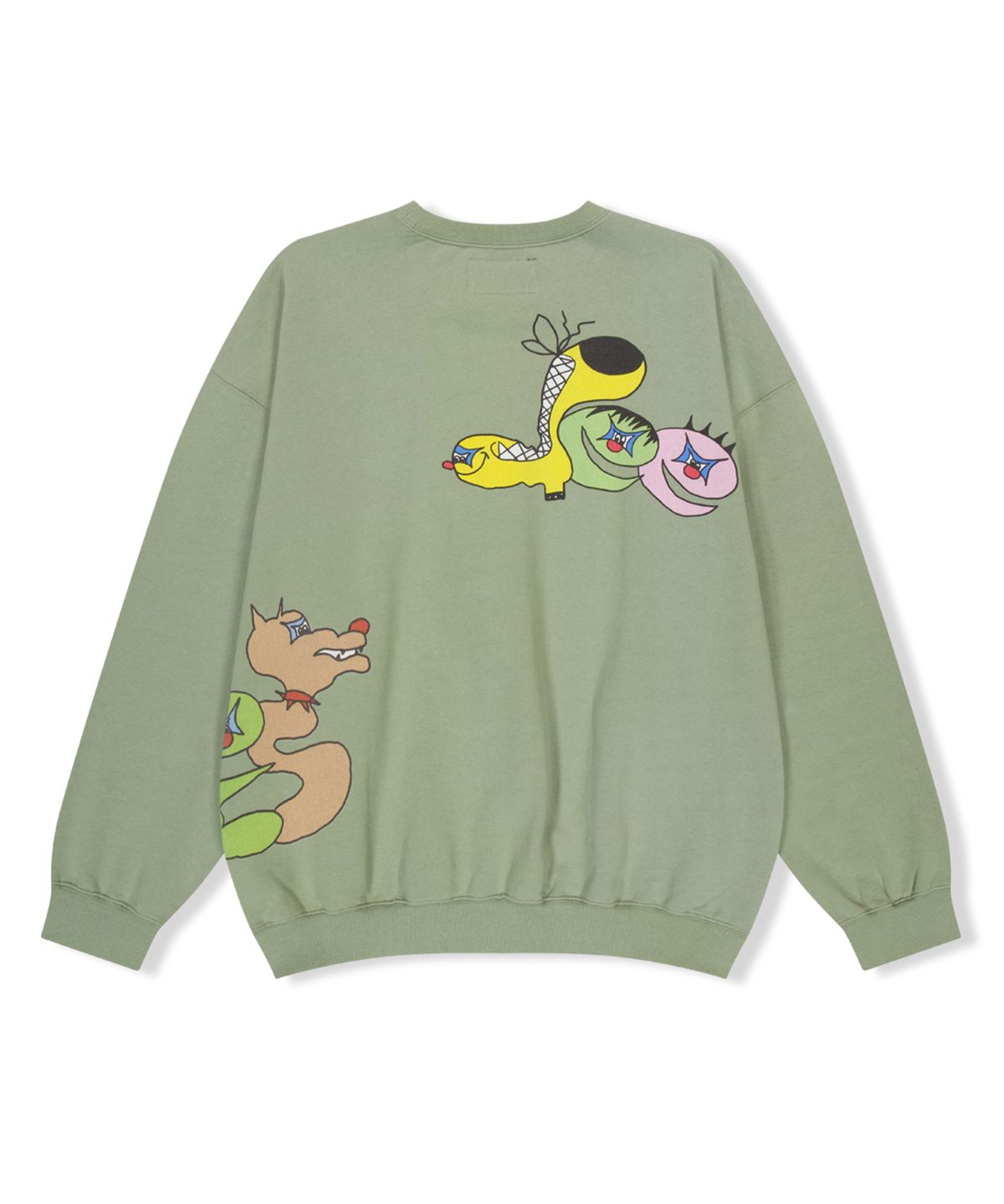 예스아이씨(YESEYESEE) Tulrexx Wording Sweatshirt Sage Green