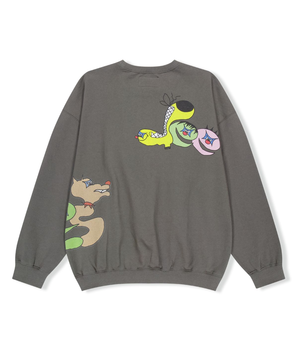 예스아이씨(YESEYESEE) Tulrexx Wording Sweatshirt Dark Grey