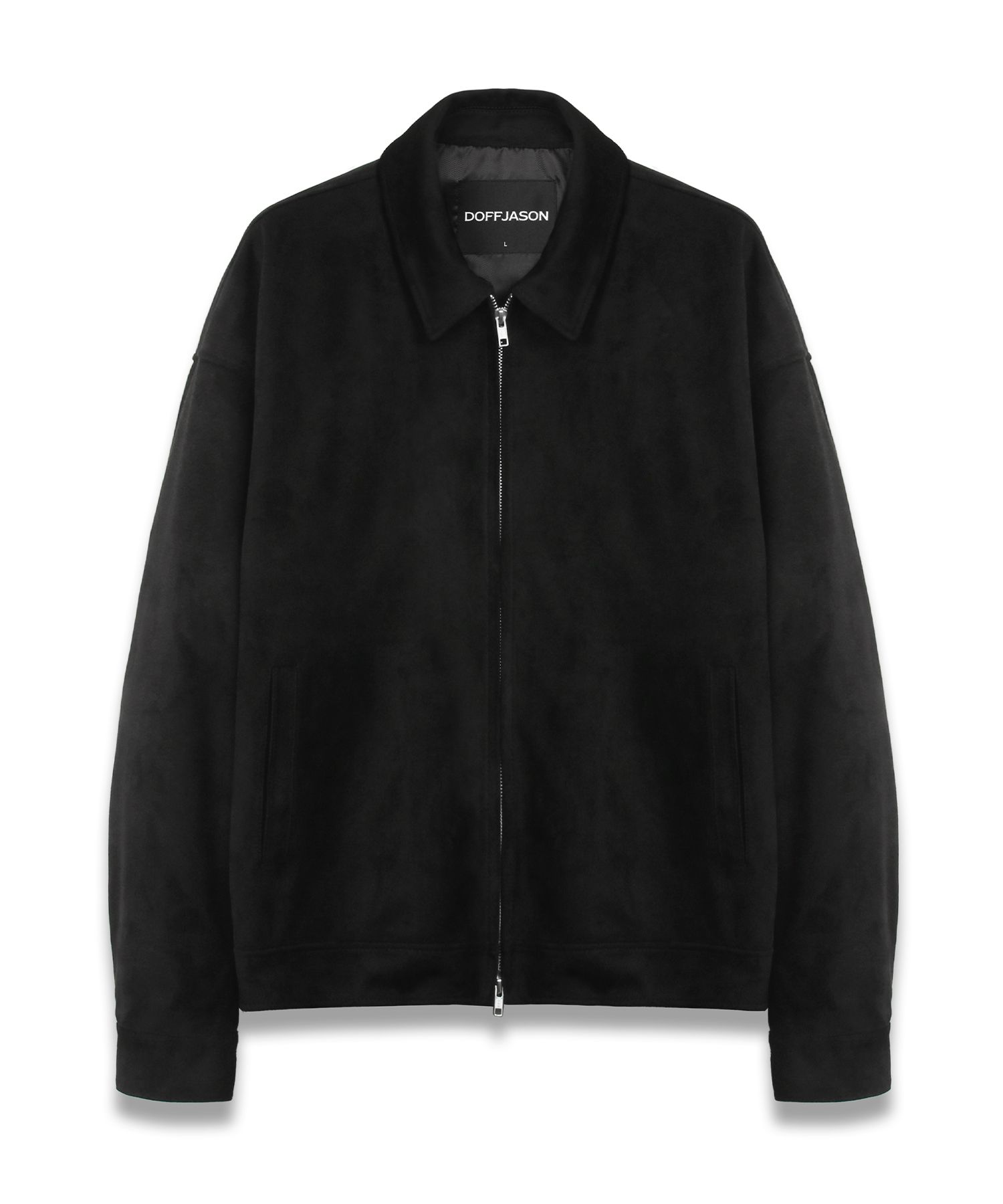 MUSINSA | DOFFJASON Overfit pull-up suede single jacket BLACK