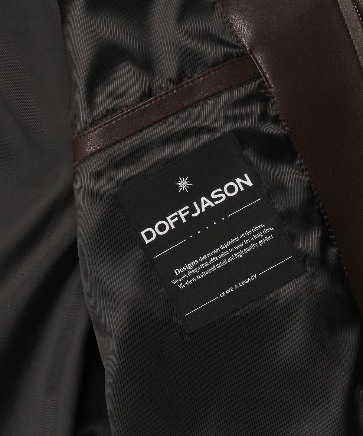 도프제이슨(DOFFJASON) 비건레더 해링턴 자켓 D.BROWN