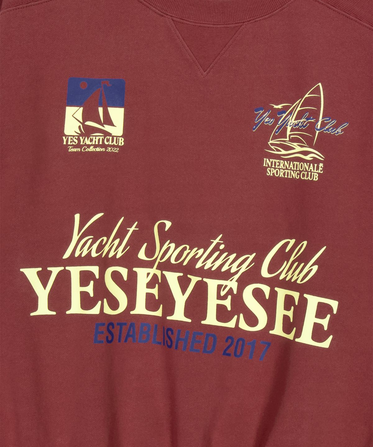 예스아이씨(YESEYESEE) Y.E.S Yacht sweatshirt Brick Red