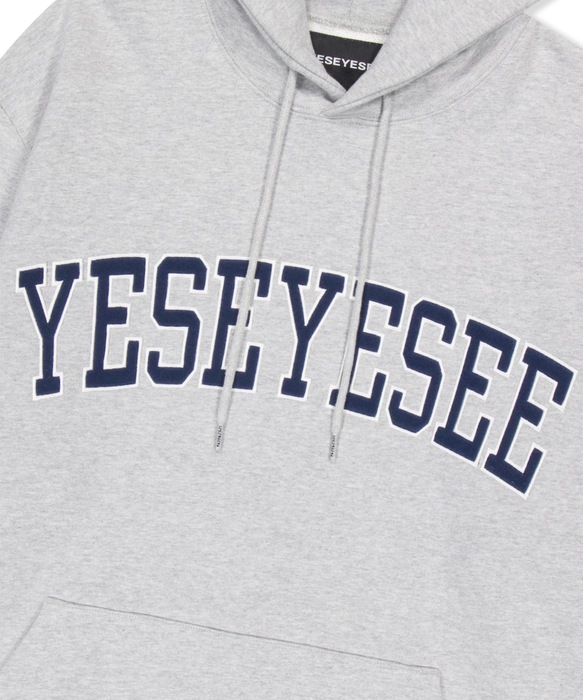 예스아이씨(YESEYESEE) Arch Logo Hoodie Grey