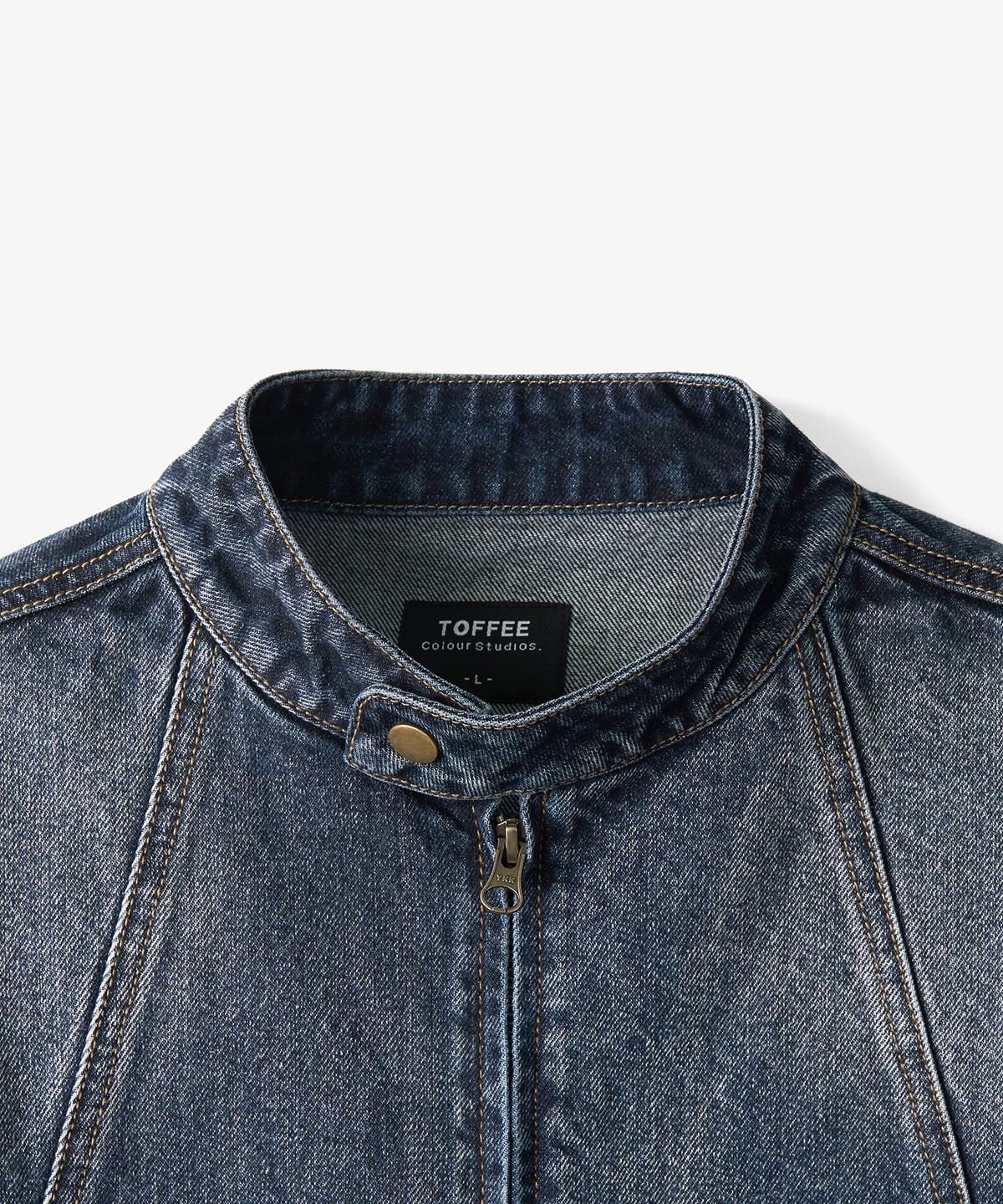 토피(TOFFEE) 빈티지 스냅 데님 블루종 자켓 (WASHED INDIGO)