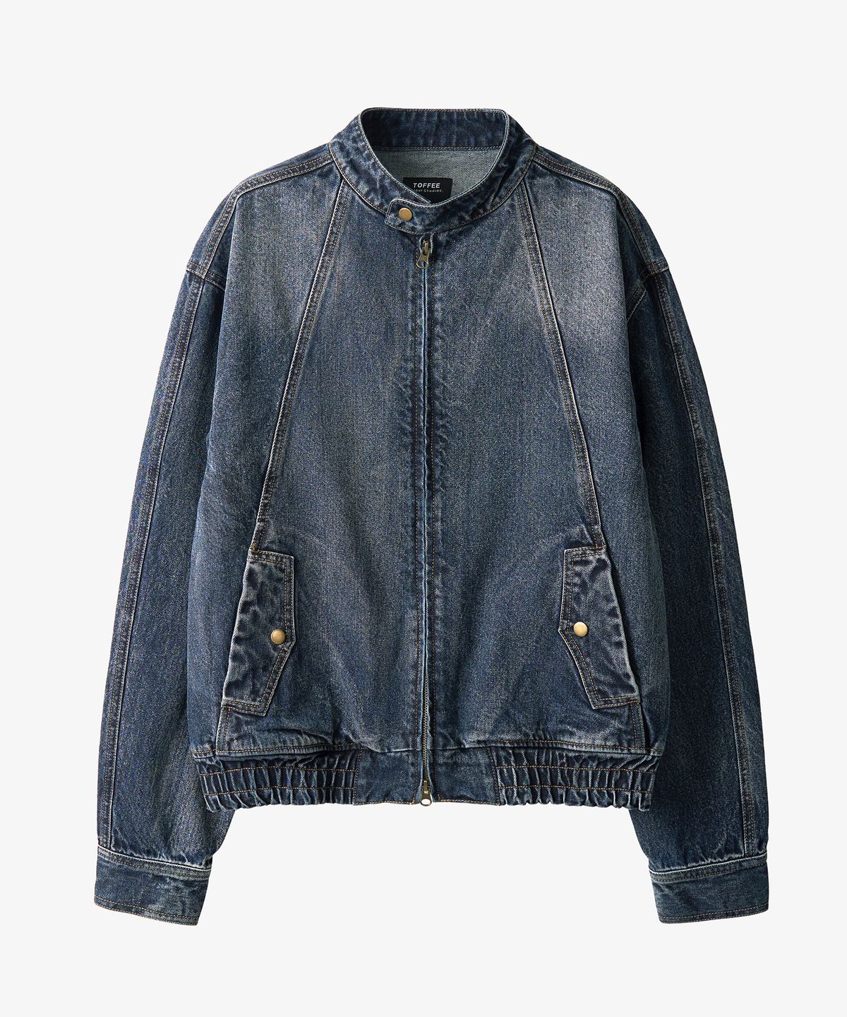 토피(TOFFEE) 빈티지 스냅 데님 블루종 자켓 (WASHED INDIGO)