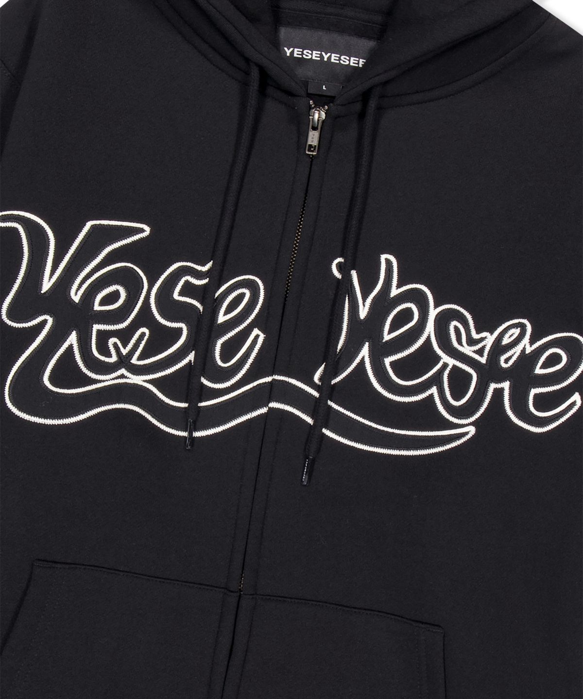 예스아이씨(YESEYESEE) Y.E.S Snail Logo Zip-up Hoodie Black