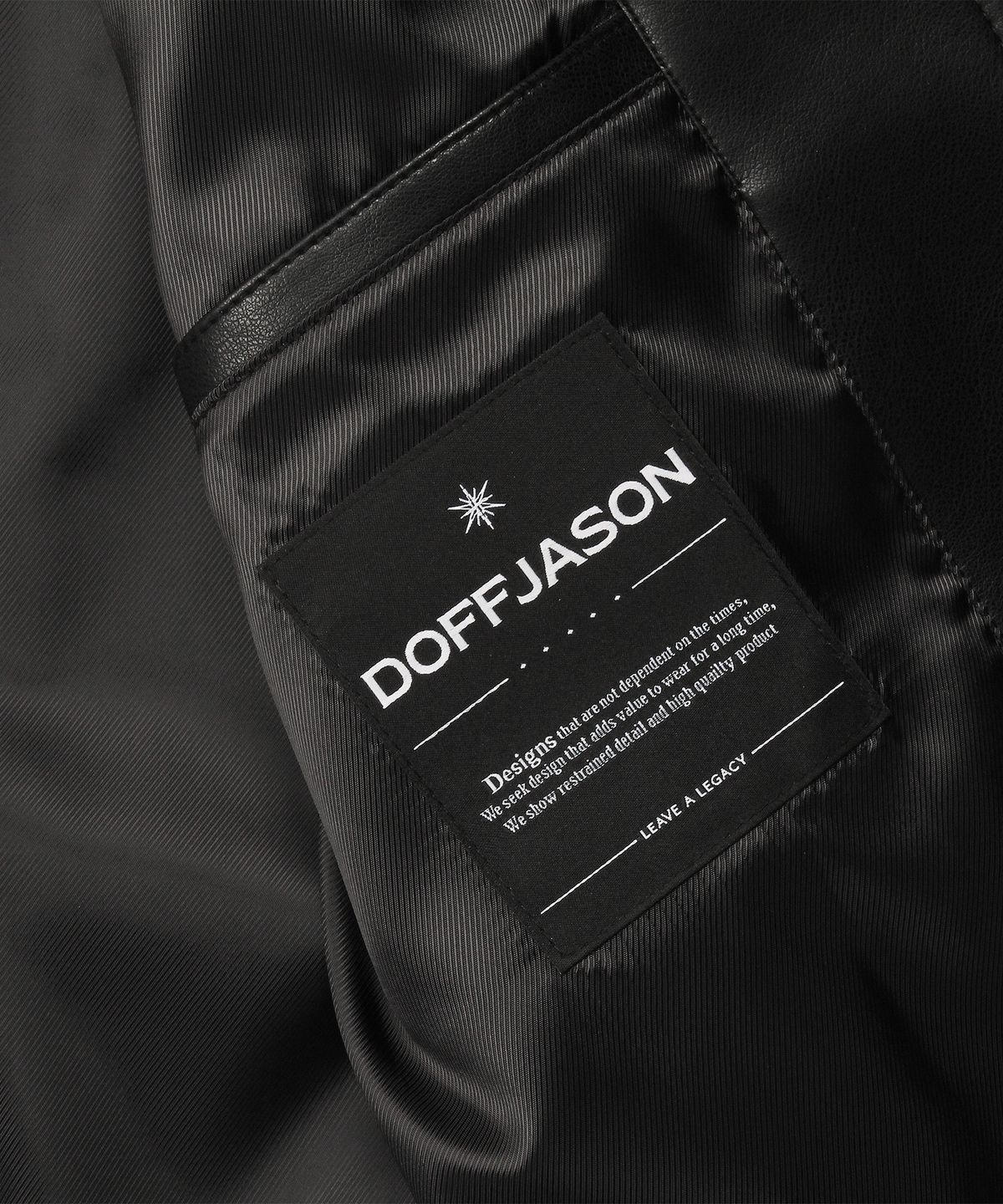 도프제이슨(DOFFJASON) 비건레더 모토 레이싱 자켓