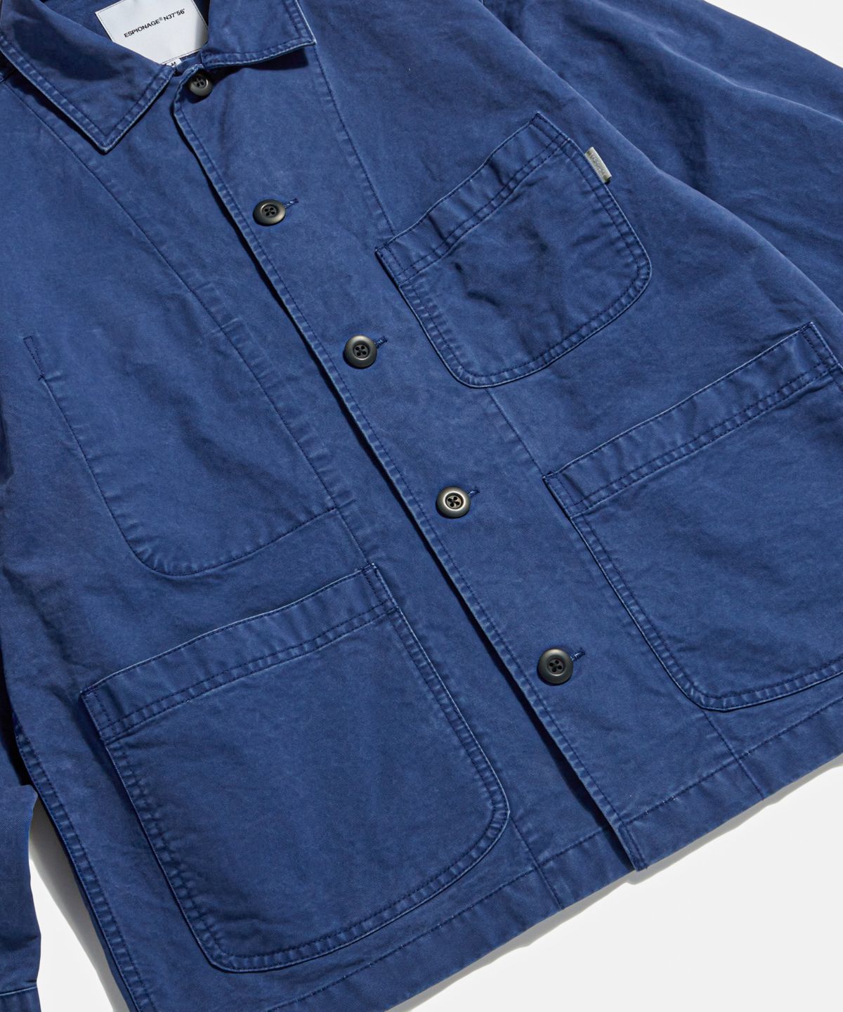 에스피오나지(ESPIONAGE) French Wide Work Jacket (Moleskin) Washed Blue