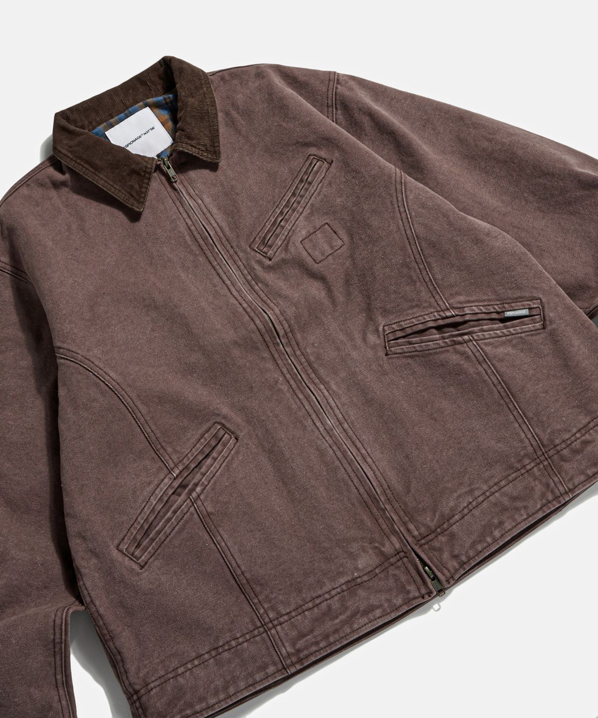 에스피오나지(ESPIONAGE) Washed Canvas Blouson Jacket Burgundy