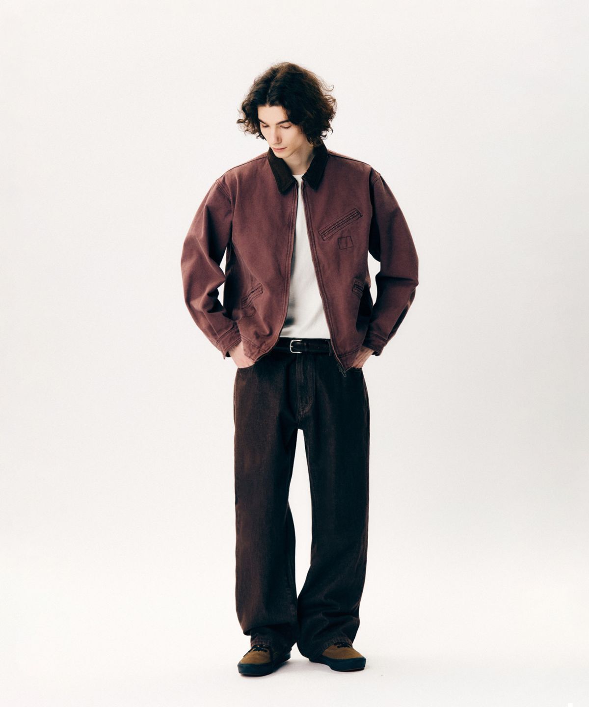 에스피오나지(ESPIONAGE) Washed Canvas Blouson Jacket Burgundy