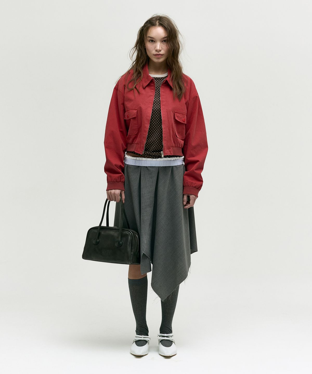 마지셔우드(MARGESHERWOOD) SOFT TOTE_washed black two-tone brushed