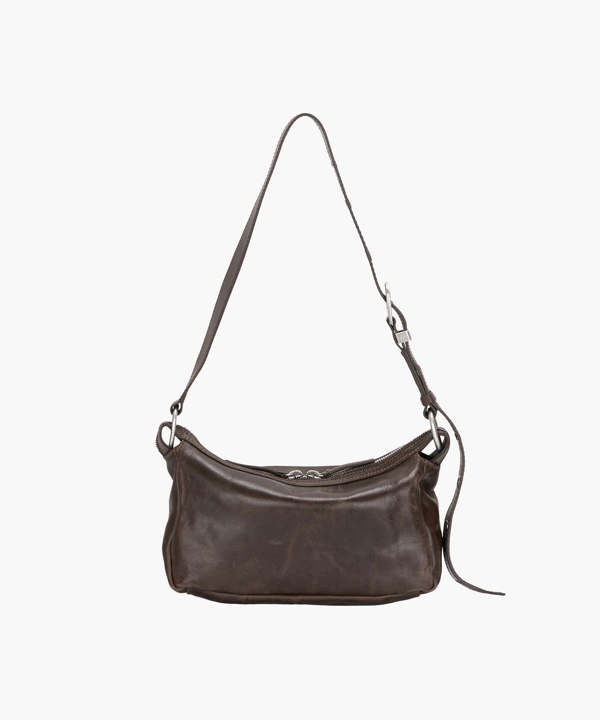 마지셔우드(MARGESHERWOOD) OUTPOCKET HOBO MINI_washed brown pull-up