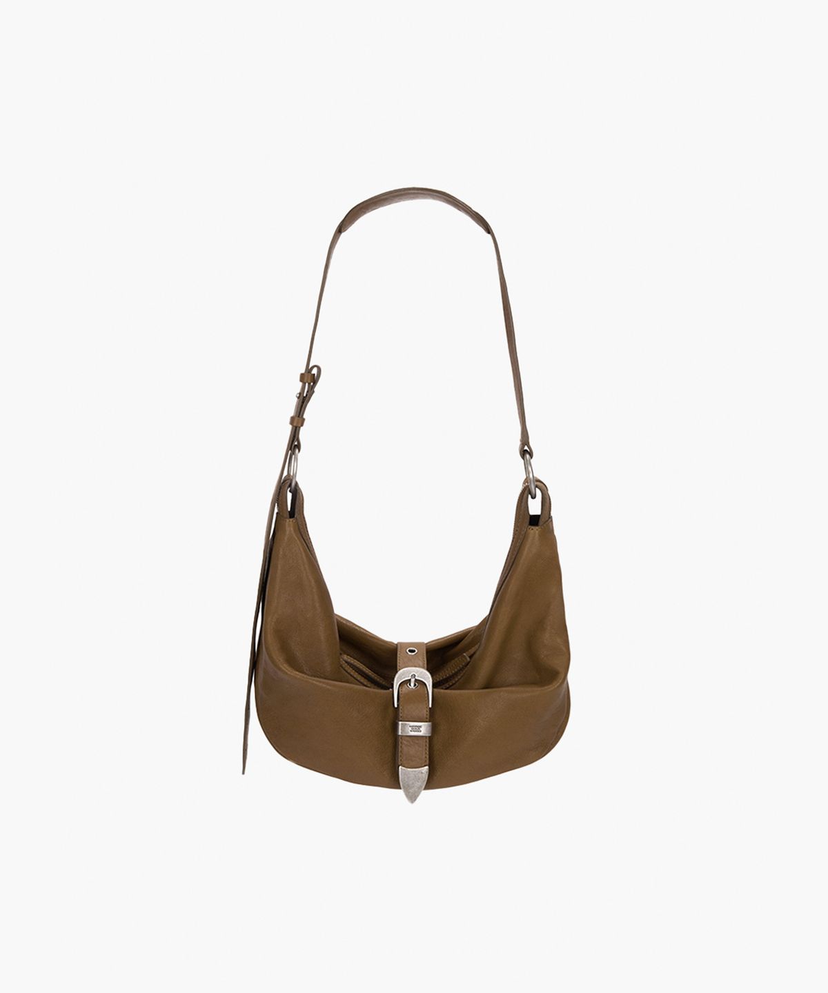 마지셔우드(MARGESHERWOOD) BELTED HOBO MEDIUM_chestnut nubuck