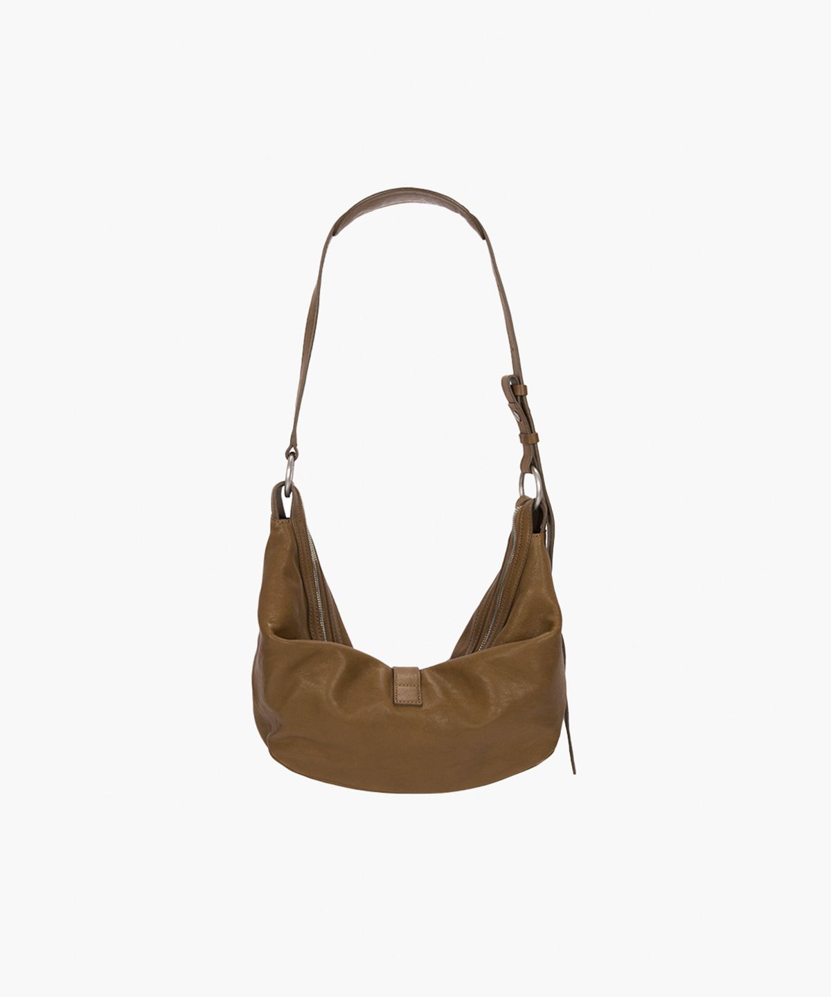 마지셔우드(MARGESHERWOOD) BELTED HOBO MEDIUM_chestnut nubuck