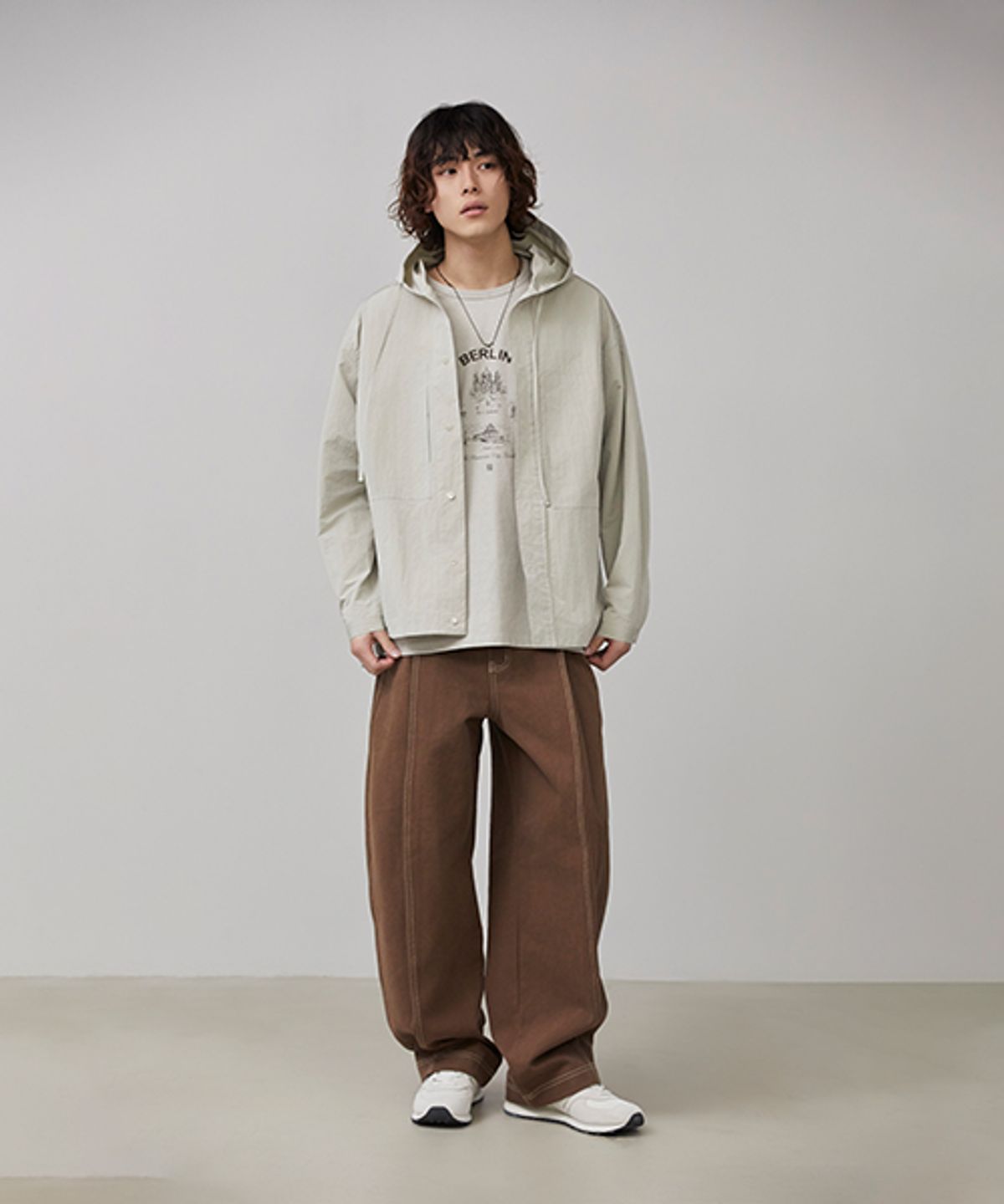 밈더워드로브(MIMTHEWARDROBE) 레인시티 후드 셔츠_삭스 블루