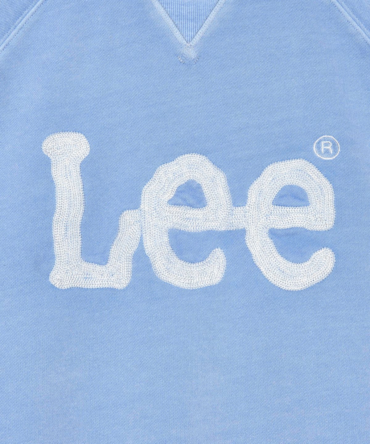 리(LEE) 트위치 자수 로고 숏 슬리브 다잉 맨투맨 클래식 블루