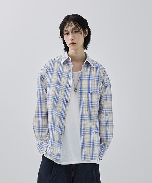 【MIM the wardrobe】vintage washed checkered shirt★韓国 MIM the wardrobe】vintage washed checkered shirt☆韓国 (MIM