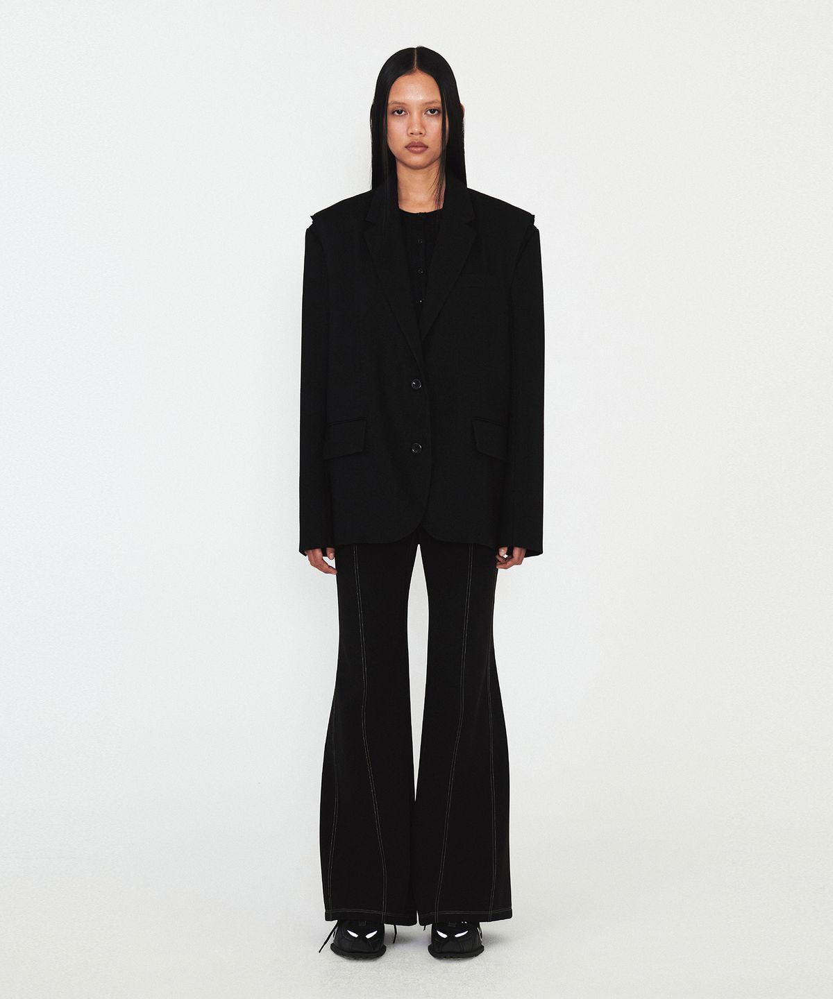 다이애그널(DIAGONAL) RELAXED WIDE VEST JACKET (black)