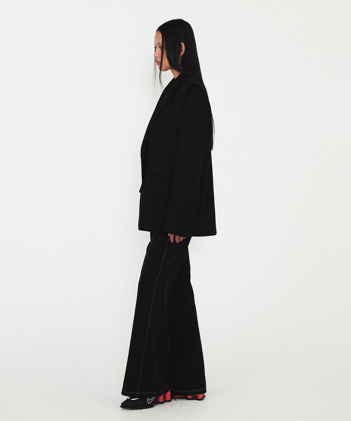 다이애그널(DIAGONAL) RELAXED WIDE VEST JACKET (black)