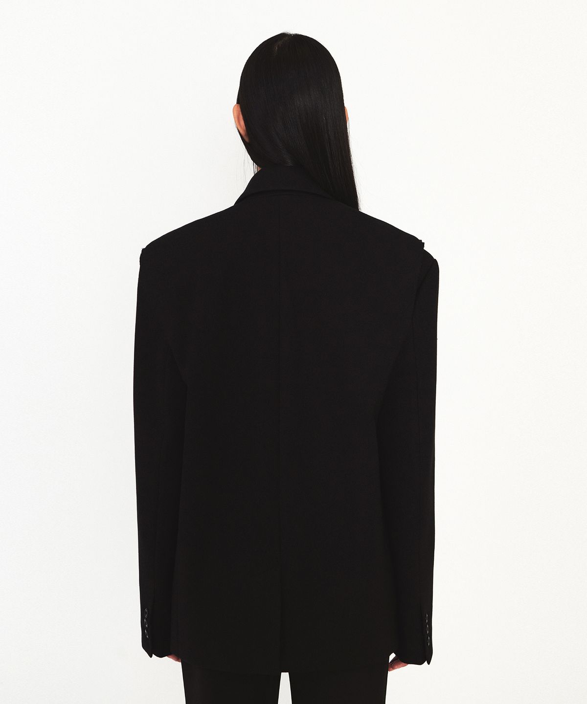 다이애그널(DIAGONAL) RELAXED WIDE VEST JACKET (black)