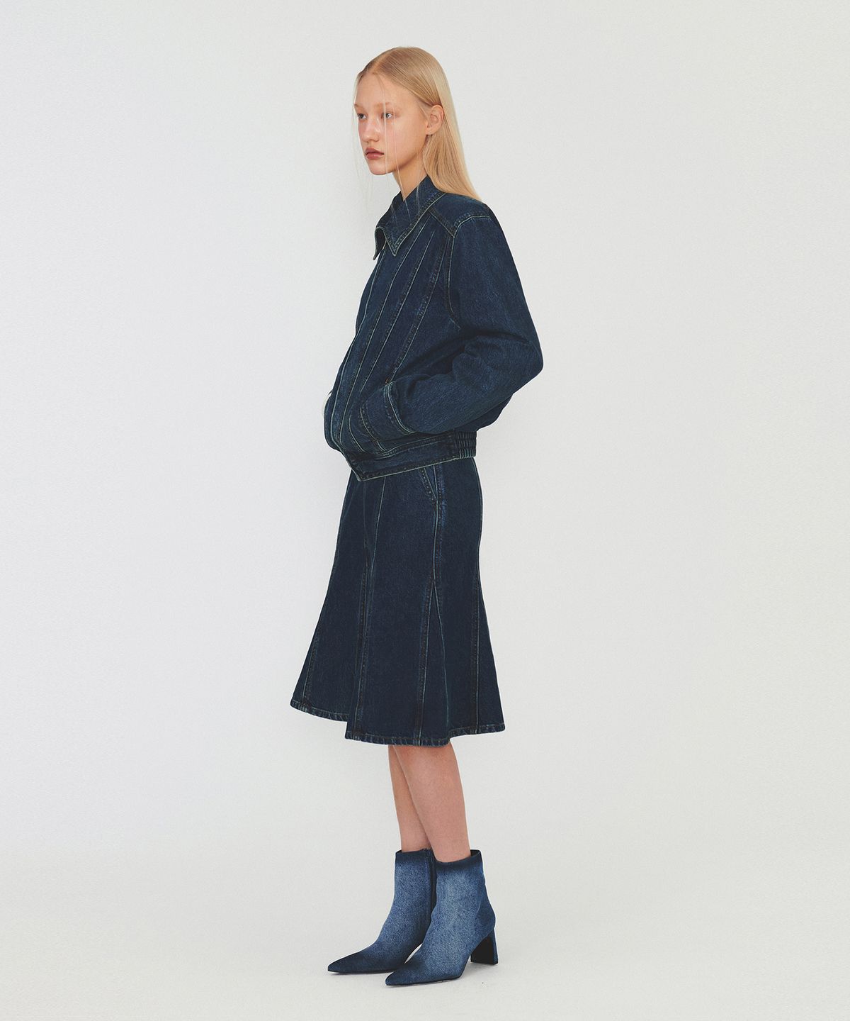 다이애그널(DIAGONAL) LINE DENIM JACKET (blue)