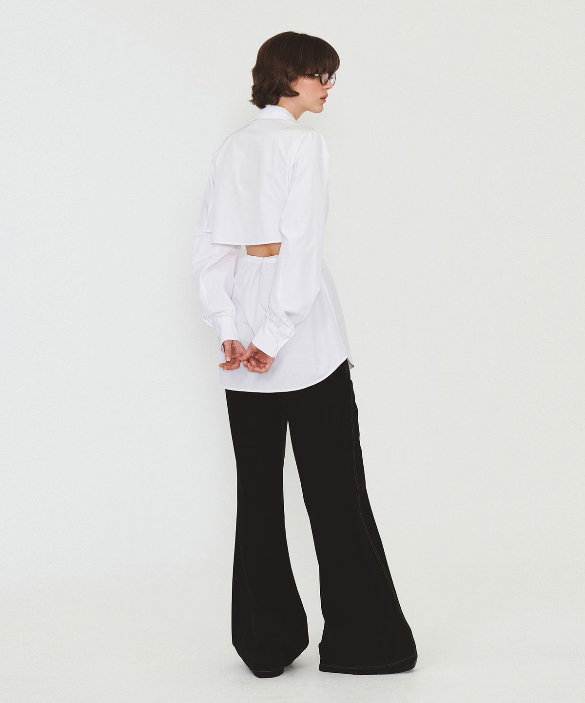 다이애그널(DIAGONAL) COTTON BELTED SHIRTS (white)